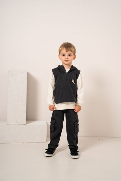 JNF kids Baby Boy & Child Hooded Cargo Pocket 3-Piece Set