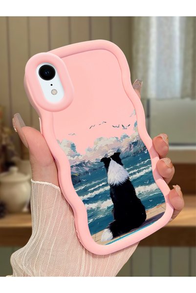 Hontinga iPhone Xr Compatible Case Camera Protector Pink Silicone Lover Coupl...