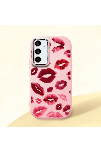 Hontinga Samsung Galaxy S23 Fe Compatible Case Camera Protector Pink Kiss Pat...