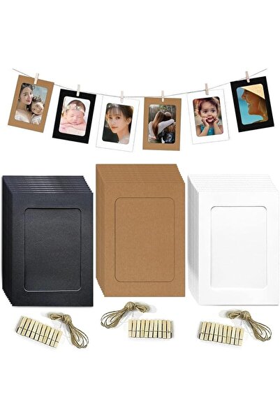 GENERAL Pack of 20 Paper Photo Frames, 4X6 Inch Kraft Paper Photo Frames with...