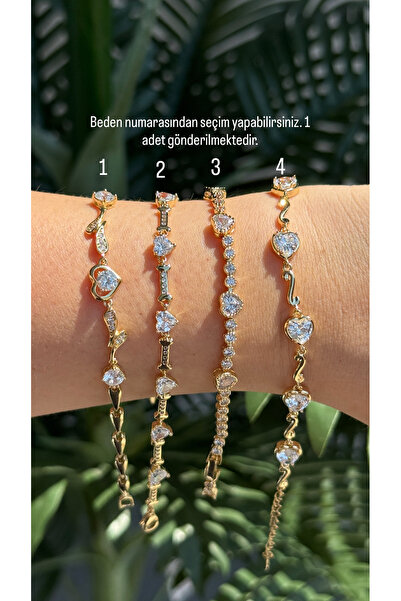 alysa jewelry Xuping zirkon taşlı kalp bileklik 14 ayar