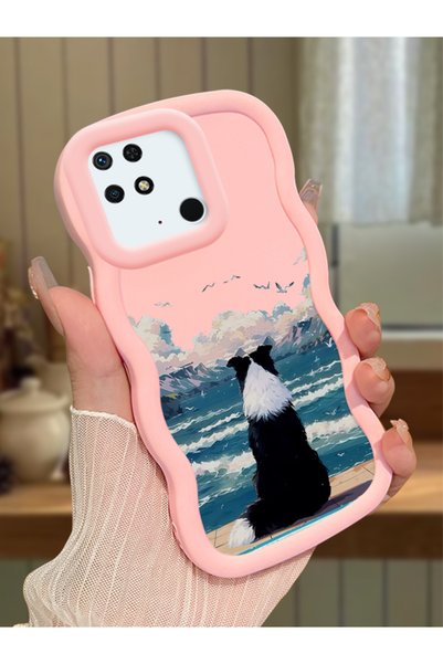 Hontinga Redmi 10C Compatible Case Camera Protector Pink Silicone Lover Coupl...