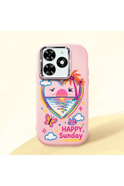 Hontinga Infinix Smart 8 Pro Compatible Case Camera Protective Pink Heart Pat...