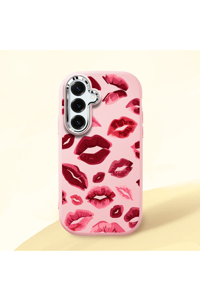 Hontinga Samsung Galaxy S25 Plus Compatible Case Camera Protective Pink Kiss ...