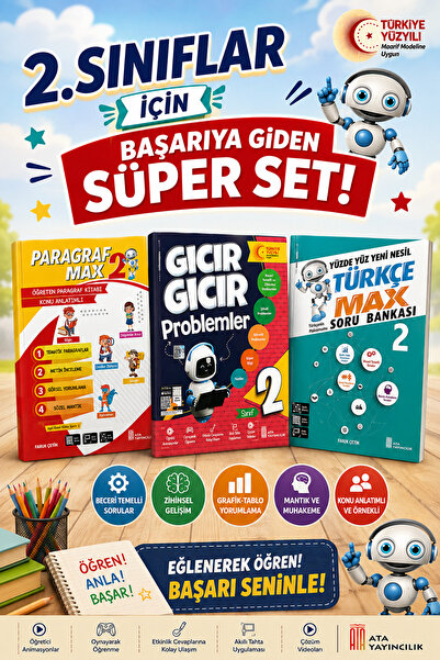 Ata Yayıncılık 2. Sınıflar İçin Türkçe Max-Paragraf Max-Gıcır Gıcır Problemle...