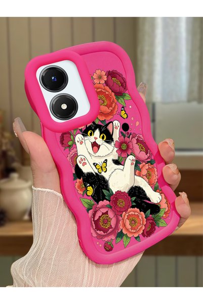 Hontinga Vivo Y02S Compatible Case Camera Protector Red Silicone Lover Couple...
