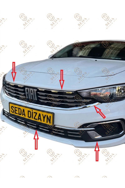 Seda Dizayn Oto Egea Krom Set 2020 Sonrası YENİ KASA Ön panjur + Ön tampon Çı...