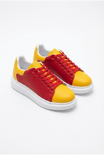 Zerenyus ZRK-Fans Taraftar Sarı Kırmızı Bağcıklı Özel Seri Erkek Sneaker