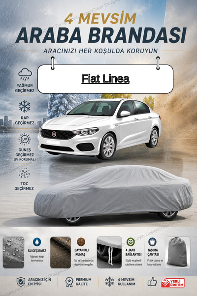 *Fiat Linea GRİ ARABA BRANDASI ARABA ÇADIRI-4 MEVSİM SU GÜNEŞ GEÇİRMEZ-