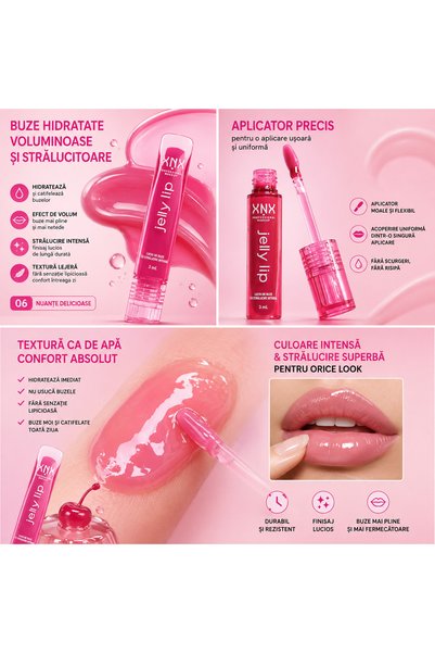 XNX Jelly Lip Gloss 3 ml – Luciu de Buze cu Efect Jelly, Strălucire Intensă și Aspect Voluminos Descriere