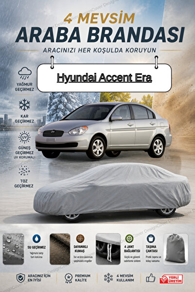designcover *Hyundai Accent Era GRİ ARABA BRANDASI ARABA ÇADIRI-4 MEVSİM SU G...