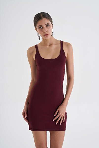 Beauty Omelette Bordo Carrie Triko Elbise