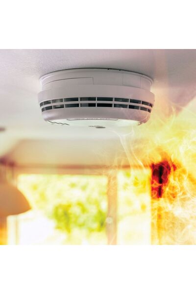 Zâna Casei White Plastic Smoke Detector with Batteries 10.3cm