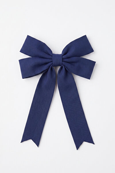 Le Mabelle Navy Blue Cotton Bowknot Girls' Automatic Buckle