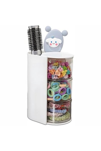 Morvena Picks Pensula rotativa de machiaj & Cutie de depozitare cosmetice - 1...