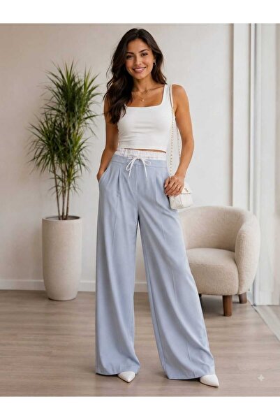 GİYİYORUM Women's Palazzo High Waist Wide-Leg Classic Stylish Pants