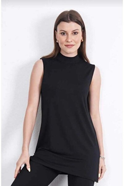 NOVALYN SHOP Women's Stand Collar Sleeveless Basic Tunic Blouse Long Cut Loos...