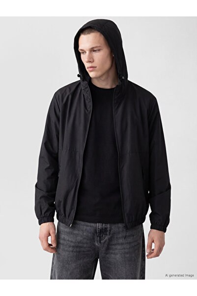 LC Waikiki Rmz Gi̇yi̇m Farkiyla Standard Fit Hooded Men's Raincoat