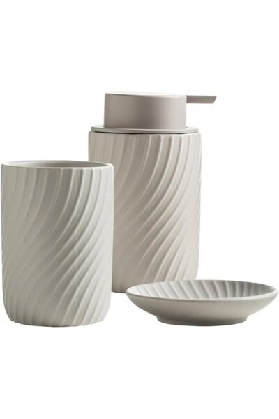 Morvena Picks Set de accesorii de baie din ceramică din 3 piese - include doz...