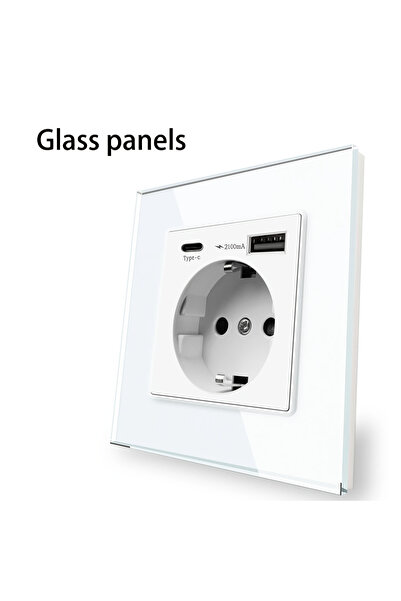 Choice Glass White EU Standard Type-C USB Power Socket High-Quality Material ...