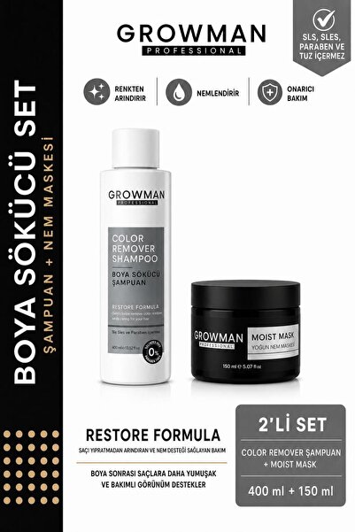 growman Paint Remover Set 400 ml + Moisture Mask 150 ml |   Hair Dye Remover ...