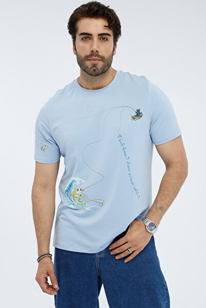 MİOVA Balıkçı Kedi Baskılı T-Shirt
