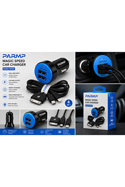 Taimi شاحن سيارة سريع من PARMP طراز DCDU-07CP، شاحن سيارة USB مزدوج سريع مع ك...