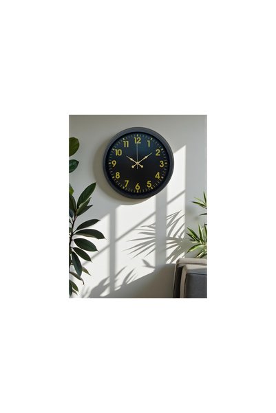 Vivense SİYAH STANDART METAL DEKORATİF DUVAR SAATİ 40 CM