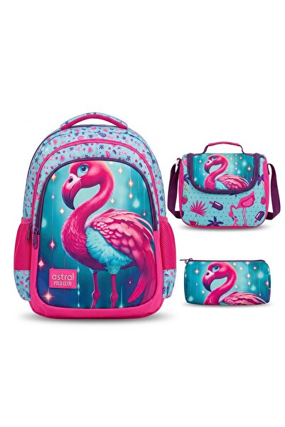 Astral Polo Club School Bag Set Backpack Lunch Bag Pencil Case