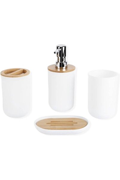 Morvena Picks Set accesorii baie din patru piese, suport periuță de dinți, fl...