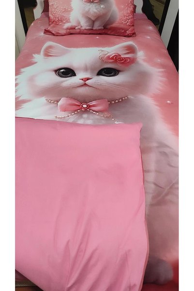 AYBERK HOME TEXTİLE Pudra Princess 5D Digital Printed Cotton Single Duvet Cover Set (4 Pieces)