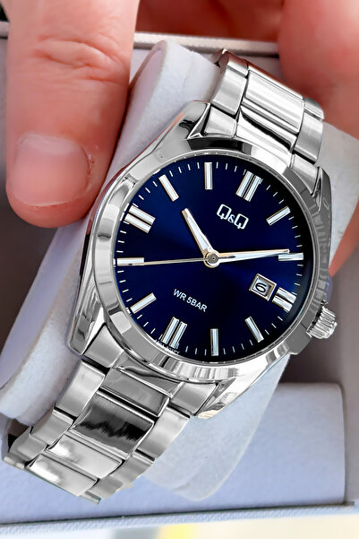 Q&Q Original Quartz Gift Men's Watch - Silver Steel Band 5 Atm Water Resistan...
