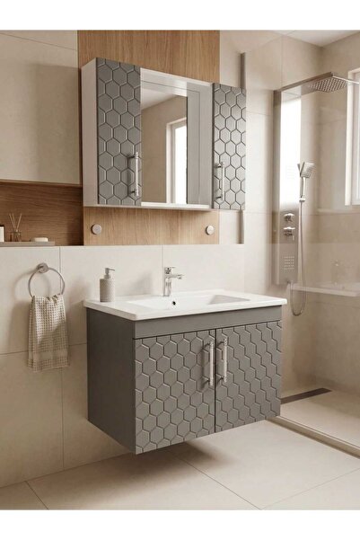 ALP 80 CM ANTRASİT BANYO DOLABI