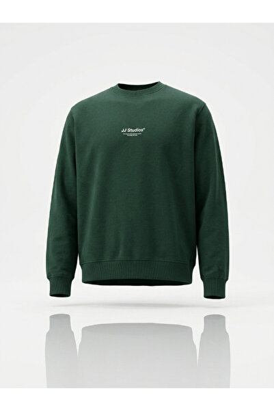 Jack & Jones Men's Sweatshirt Crew Neck Printed Oversize Thick Soft Fabric Da...