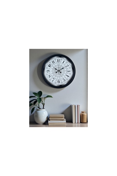 Vivense ŞAHESER TASARIM ZARİF DESENLİ METAL DUVAR SAATİ 40 CM