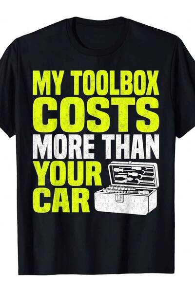 21JNRY Funny Automobile Mechanic Toolbox Graphic T-Shirt For Men Novelty Work...