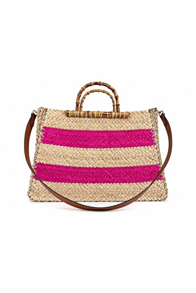 SimpleFind Sofia Cardoni Geanta piele-Hestia-Roz,Geanta de plaja piele natura...