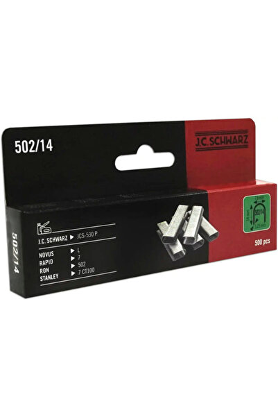 JC Schwarz Galvanized Staples For JC Schwarz Stapler, Type 502, 4 mm, 500 Pieces