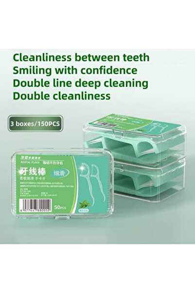 Choice 150PCS 100/150/500 PCS Double Line Dental Floss, Disposable Portable O...