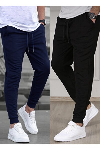 TORUK MAKTO Set of 2 Unisex Ribbed Leg Sweatpants Jogger Comfortable Fit Dail...