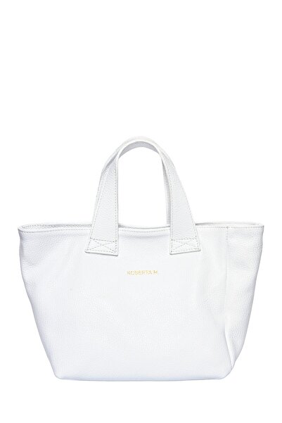 SimpleFind Roberta M Geanta piele-Kristina-Alb,Geanta de mana piele naturala,...