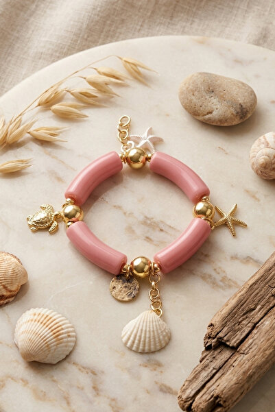 PETEK AKSESUAR Acrylic Design Charm Rubber Bracelet