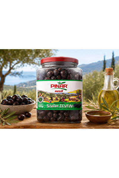 Pınar Măsline Negre Naturale în Ulei – Anatolia, 1 kg