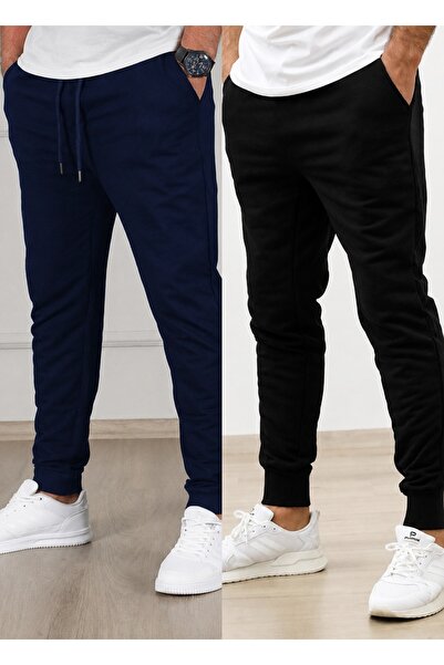 TORUK MAKTO Set of 2 Unisex Ribbed Leg Sweatpants Jogger Comfortable Fit Dail...