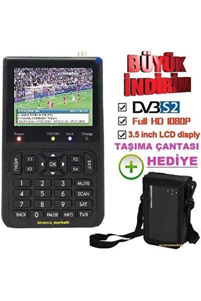 Kalite 3.5'' EKRANLI GÖRÜNTÜLÜ HD UYDU YÖN BULUCU (CANLI YAYIN İZLEME-ŞARJLI-LED IŞIKLI-ÇANTA)