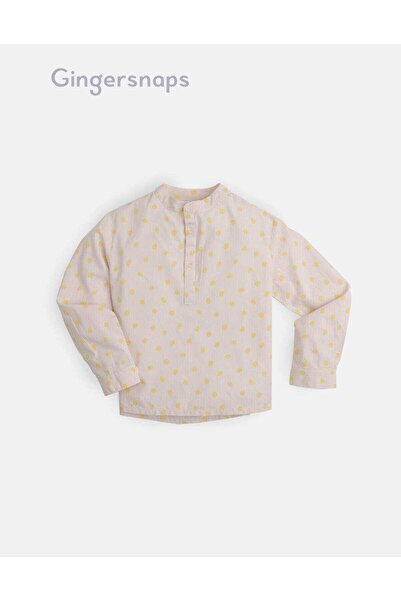Gingersnaps Boys' Long Sleeve Polka Dot Button-Front Shirt