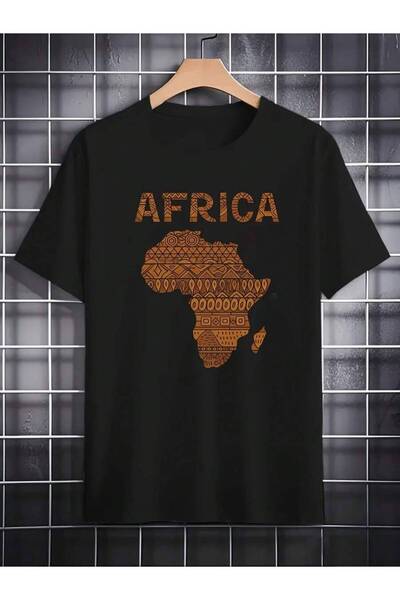 kai22 White-Shirt Showcasing Design Of African Continent Embellished With Mot...