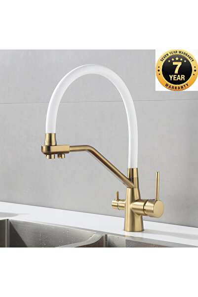 OEM Kitchen Sink Faucet with Dual Flow Water Purification Outlet, Matte Gold-...