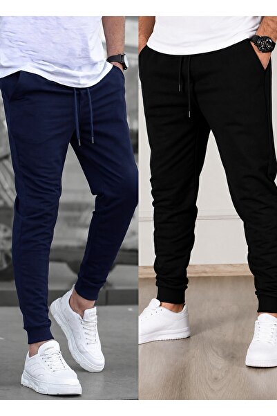 TORUK MAKTO Set of 2 Unisex Ribbed Leg Sweatpants Jogger Comfortable Fit Dail...