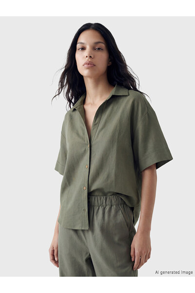LC Waikiki Linen Blend Women's Shirt